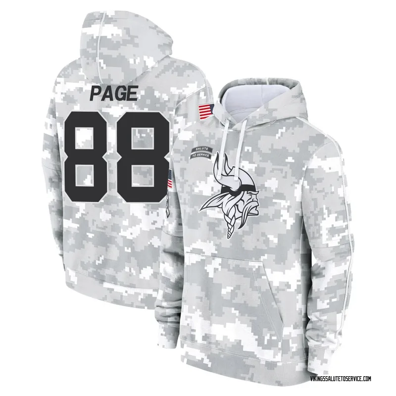 Men's Alan Page Minnesota Vikings Camo Arctic 2024 Salute to Service Club Fleece Pullover Hoodie