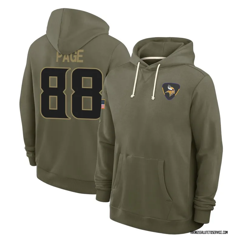 Men's Alan Page Minnesota Vikings Olive 2025 Salute to Service Hoodie