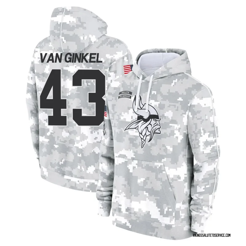 Men's Andrew Van Ginkel Minnesota Vikings Camo Arctic 2024 Salute to Service Club Fleece Pullover Hoodie