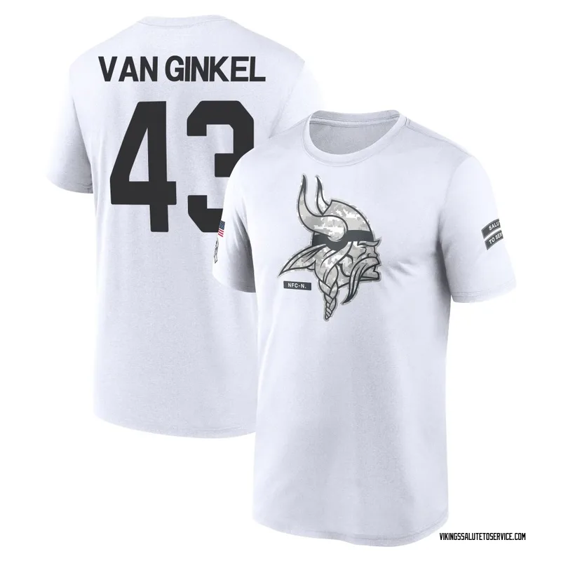 Men's Andrew Van Ginkel Minnesota Vikings Legend White 2024 Salute to Service Performance T-Shirt