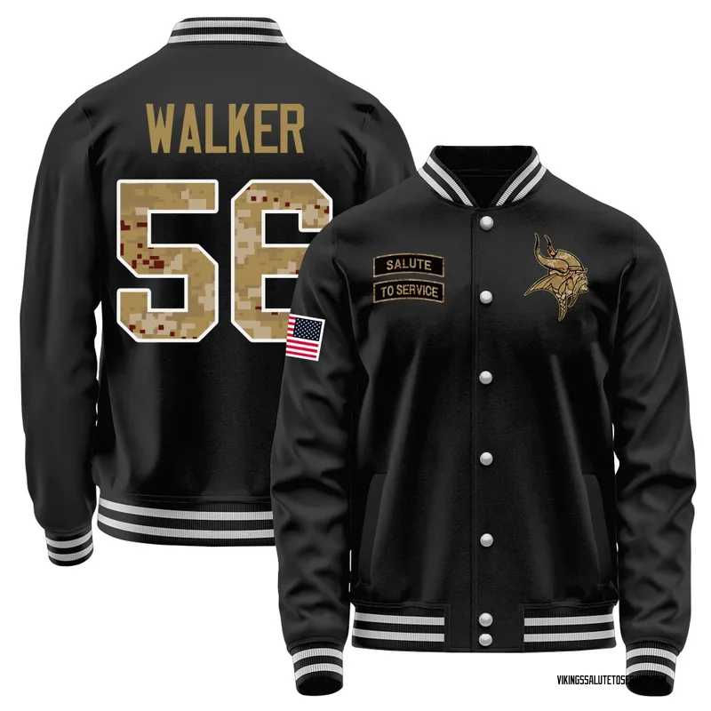 Men's Arden Walker Minnesota Vikings Black Salute to Service Sideline Performance Jacket