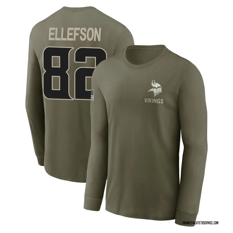 Men's Ben Ellefson Minnesota Vikings Olive 2025 Salute to Service Sideline Long Sleeve T-Shirt