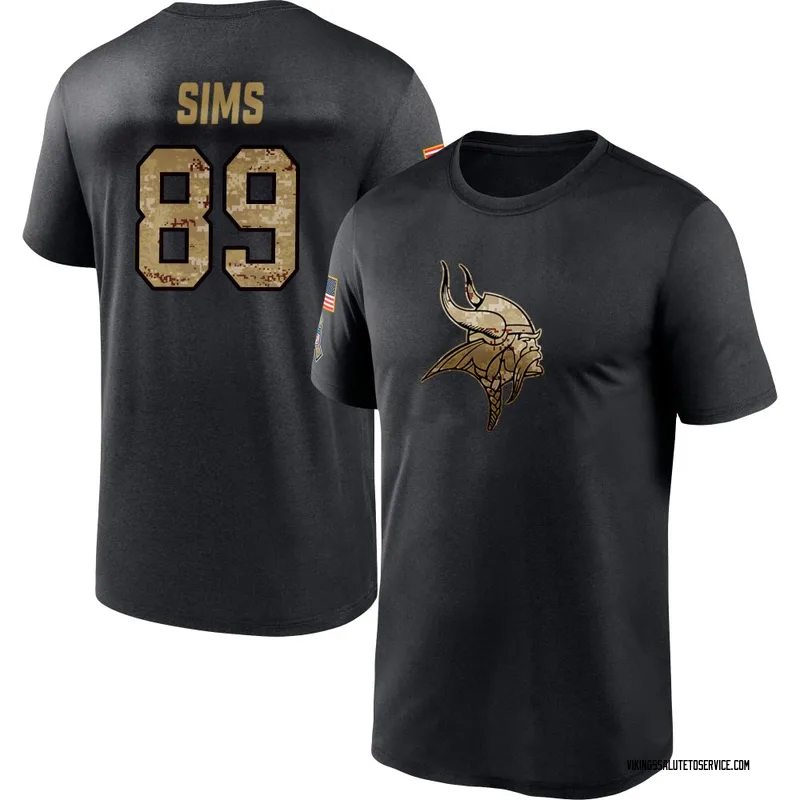Men's Ben Sims Minnesota Vikings Black 2020 Salute To Service Performance T-Shirt