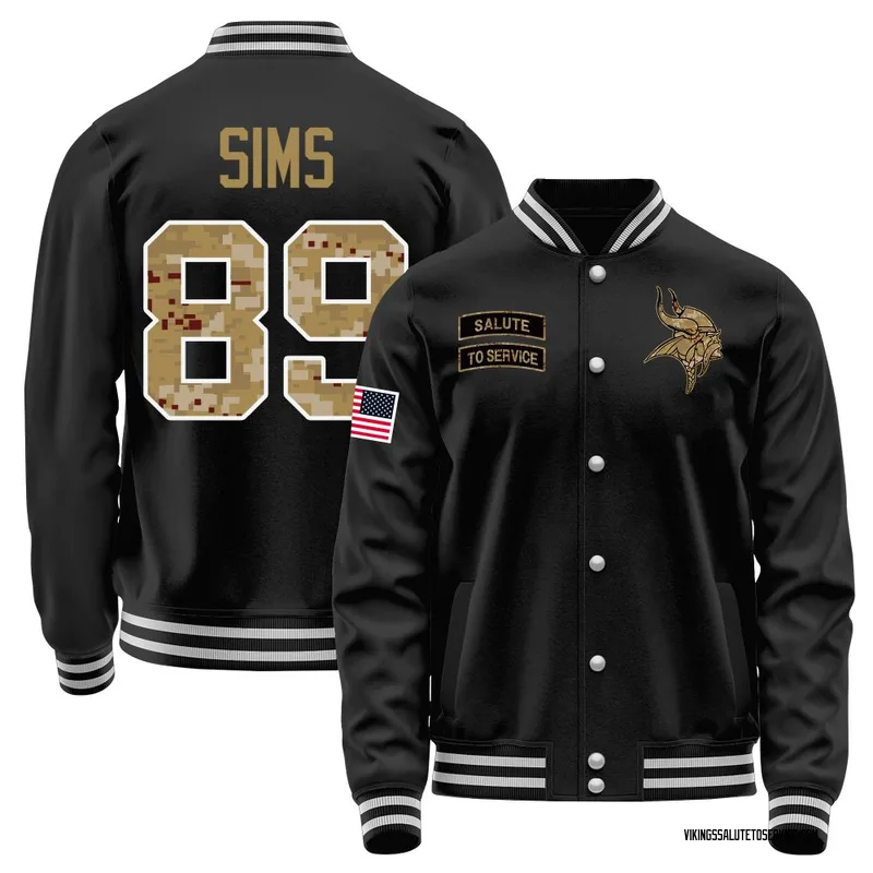 Men's Ben Sims Minnesota Vikings Black Salute to Service Sideline Performance Jacket