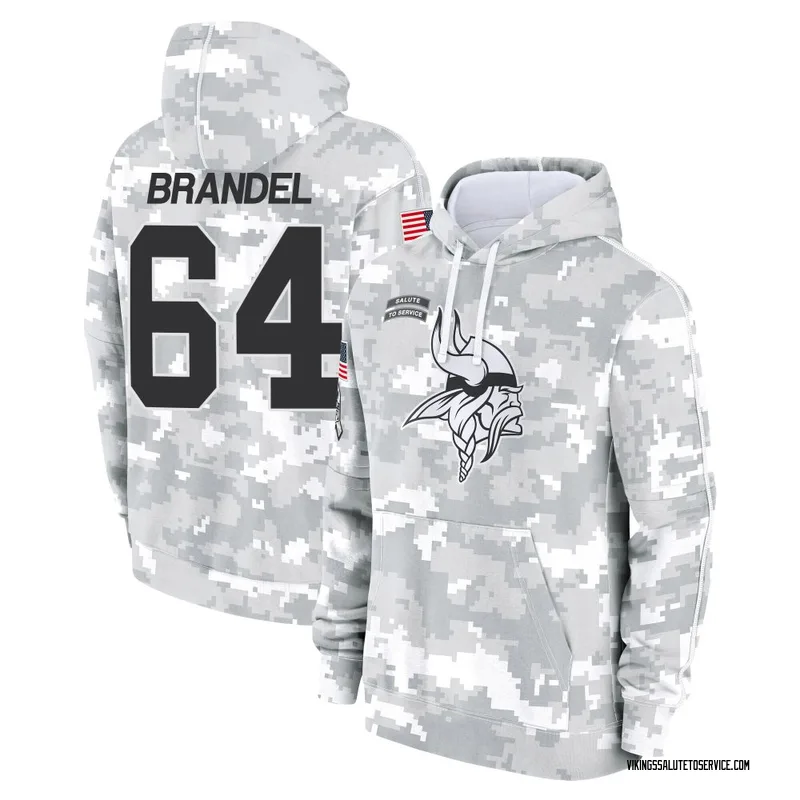 Men's Blake Brandel Minnesota Vikings Camo Arctic 2024 Salute to Service Club Fleece Pullover Hoodie