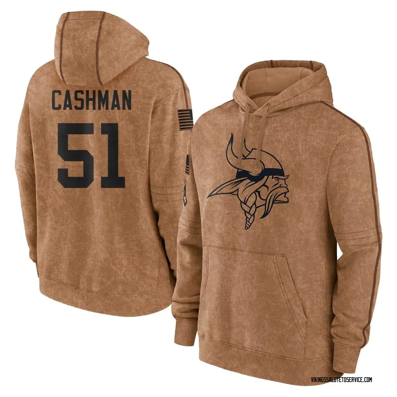 Men's Blake Cashman Minnesota Vikings Brown 2023 Salute To Service Club Pullover Hoodie