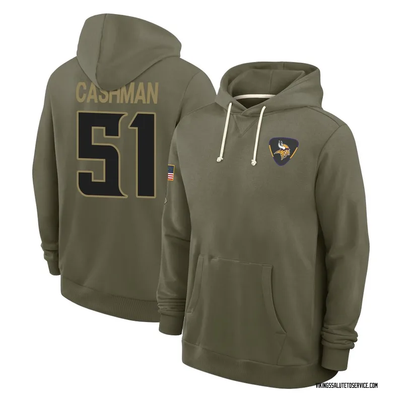 Men's Blake Cashman Minnesota Vikings Olive 2025 Salute to Service Hoodie