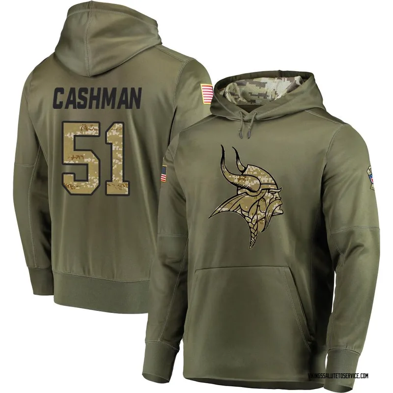 Men's Blake Cashman Minnesota Vikings Olive Salute to Service Pullover Hoodie
