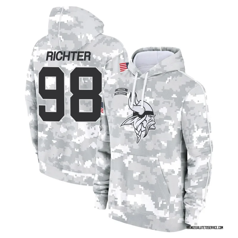 Men's Bo Richter Minnesota Vikings Camo Arctic 2024 Salute to Service Club Fleece Pullover Hoodie