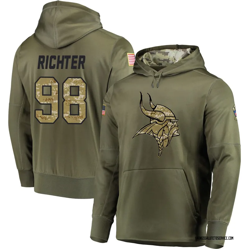 Men's Bo Richter Minnesota Vikings Olive Salute to Service Pullover Hoodie