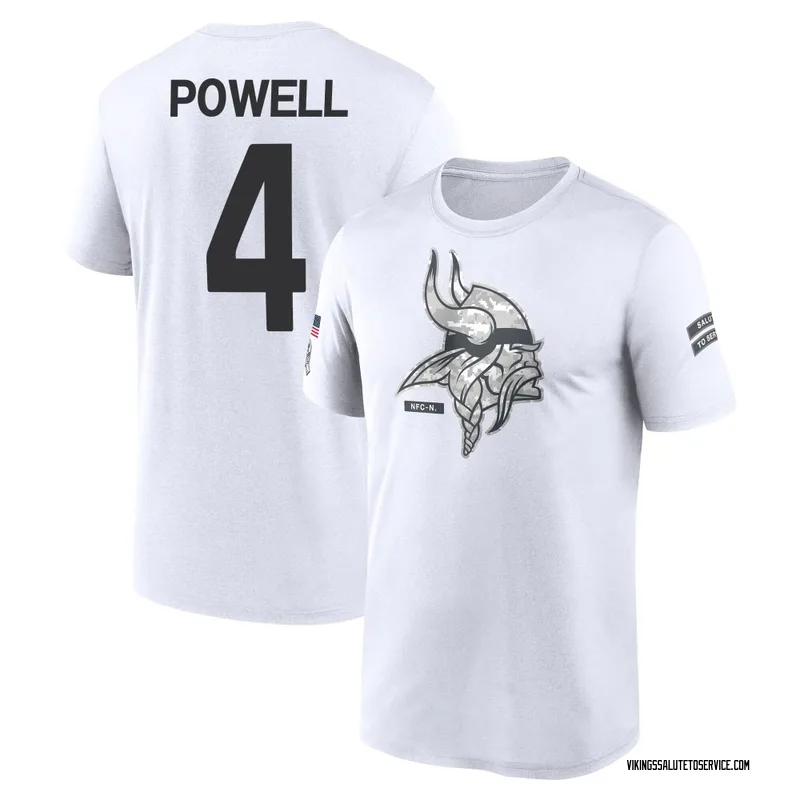Men's Brandon Powell Minnesota Vikings Legend White 2024 Salute to Service Performance T-Shirt