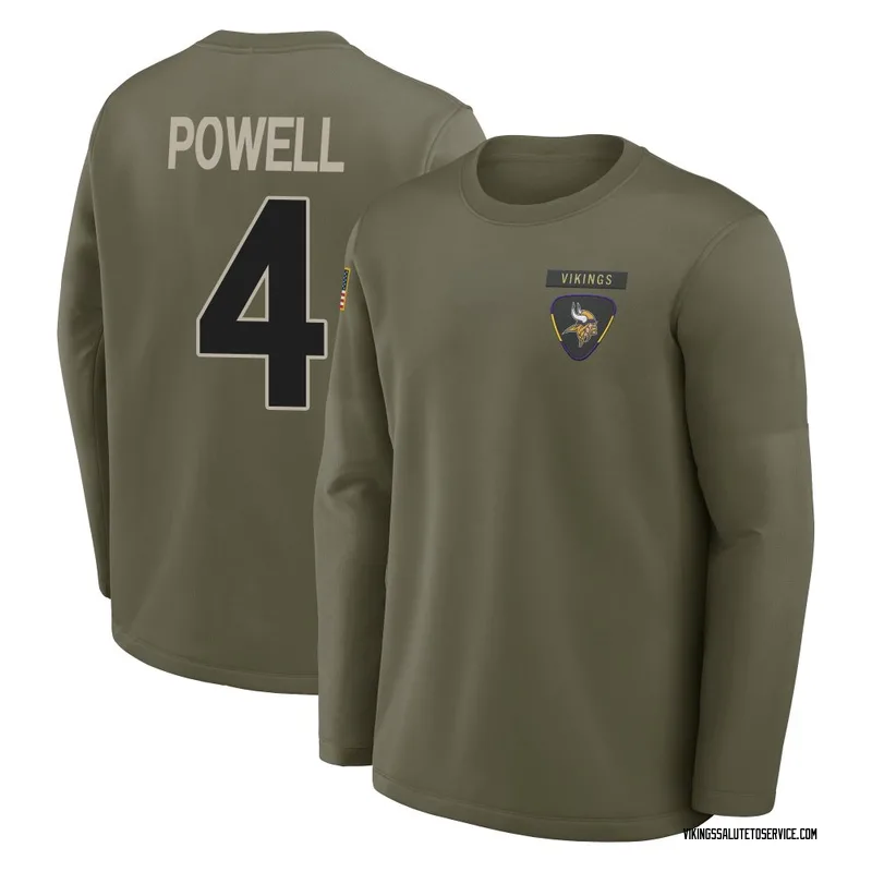 Men's Brandon Powell Minnesota Vikings Olive 2025 Salute to Service Sideline Coaches Long Sleeve T-Shirt
