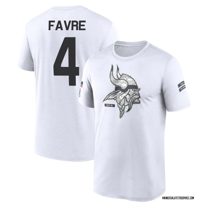 Men's Brett Favre Minnesota Vikings Legend White 2024 Salute to Service Performance T-Shirt