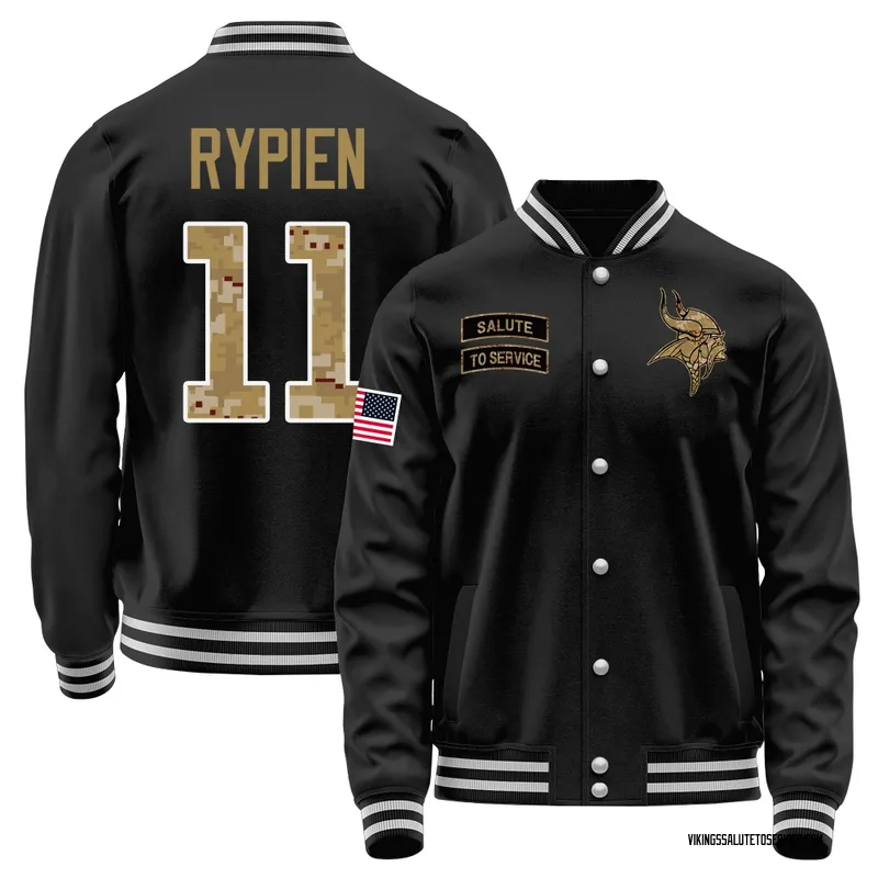 Men's Brett Rypien Minnesota Vikings Black Salute to Service Sideline Performance Jacket