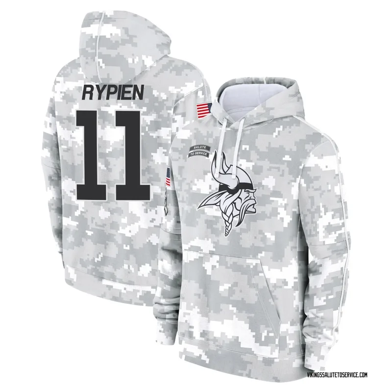 Men's Brett Rypien Minnesota Vikings Camo Arctic 2024 Salute to Service Club Fleece Pullover Hoodie