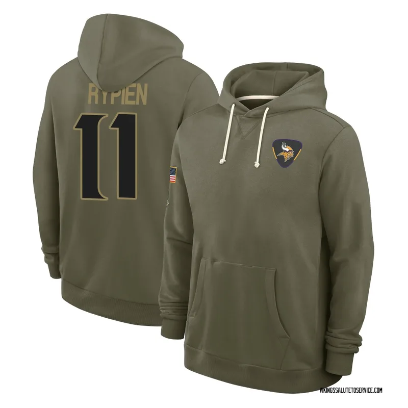 Men's Brett Rypien Minnesota Vikings Olive 2025 Salute to Service Hoodie