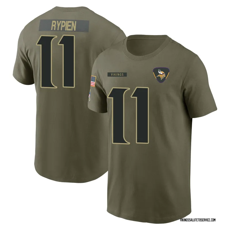 Men's Brett Rypien Minnesota Vikings Olive 2025 Salute to Service Name & Number T-Shirt