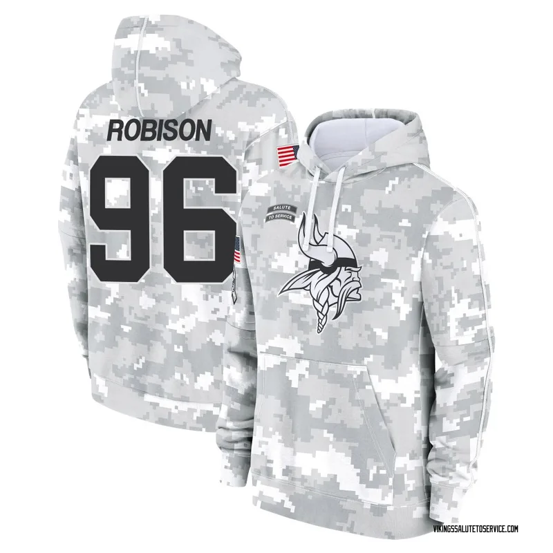 Men's Brian Robison Minnesota Vikings Camo Arctic 2024 Salute to Service Club Fleece Pullover Hoodie