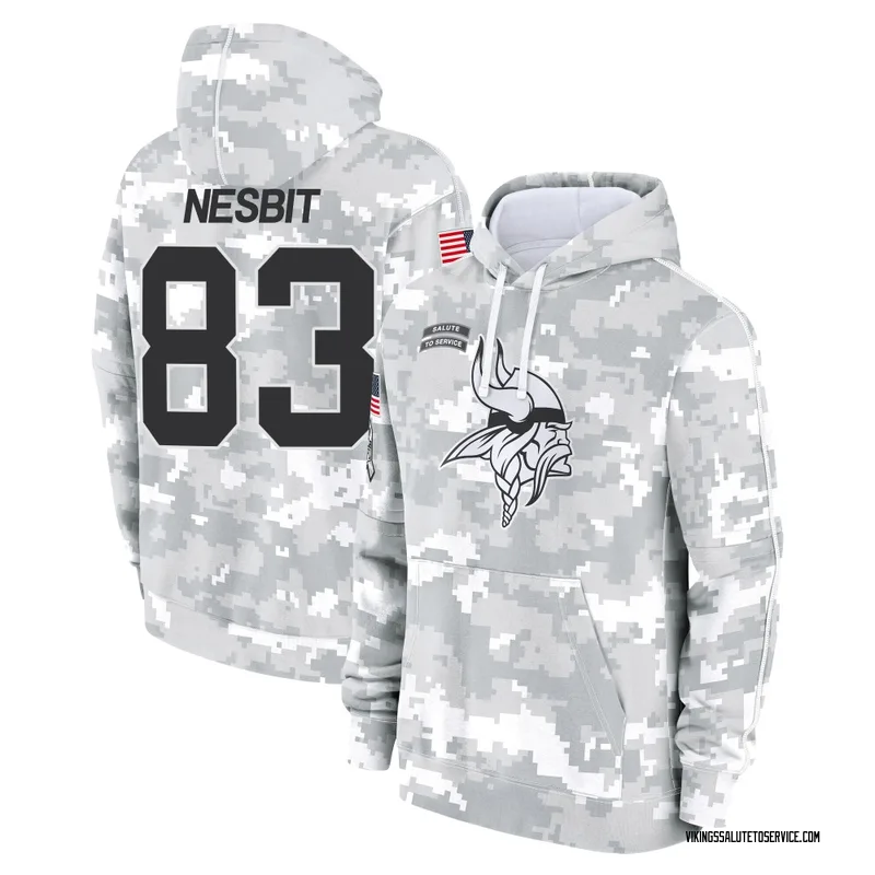 Men's Bryson Nesbit Minnesota Vikings Camo Arctic 2024 Salute to Service Club Fleece Pullover Hoodie