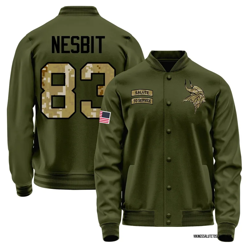 Men's Bryson Nesbit Minnesota Vikings Olive Salute to Service Sideline Performance Jacket