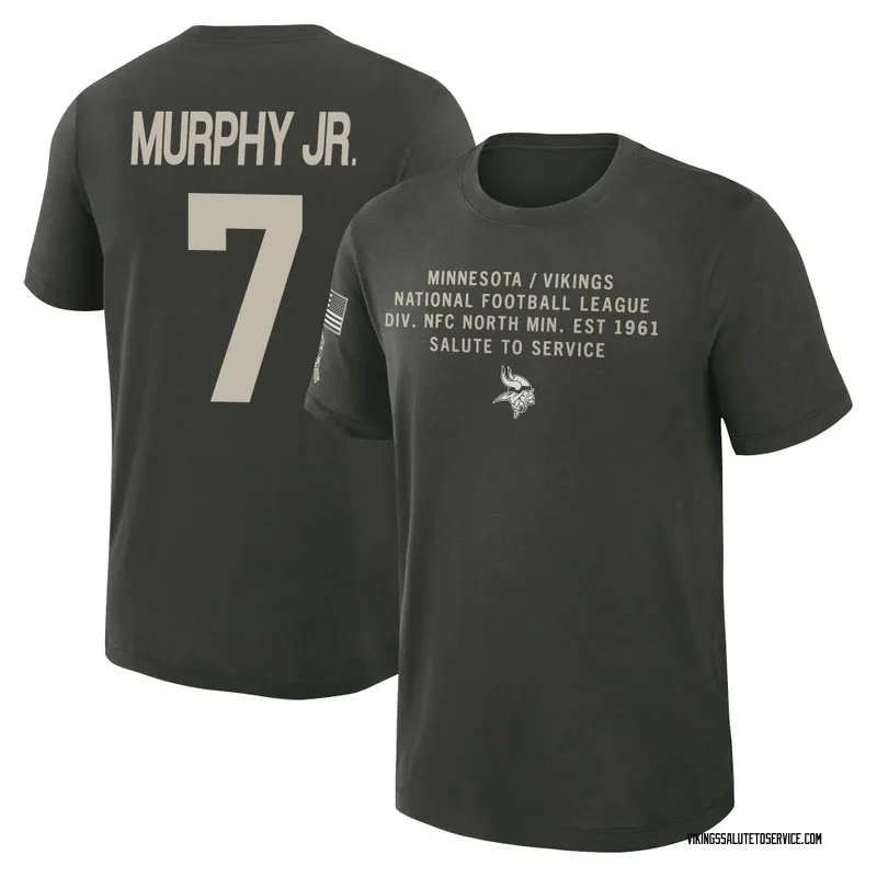 Men's Byron Murphy Jr. Minnesota Vikings Green Dark/ 2025 Salute to Service Sideline Slub T-Shirt