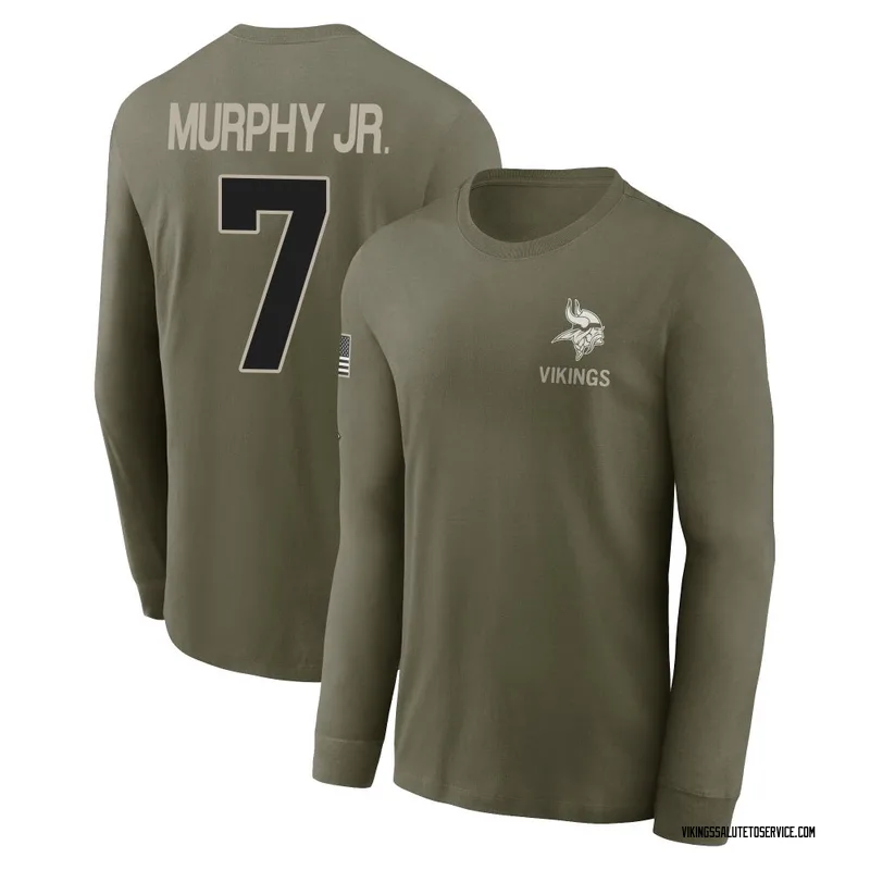 Men's Byron Murphy Jr. Minnesota Vikings Olive 2025 Salute to Service Sideline Long Sleeve T-Shirt