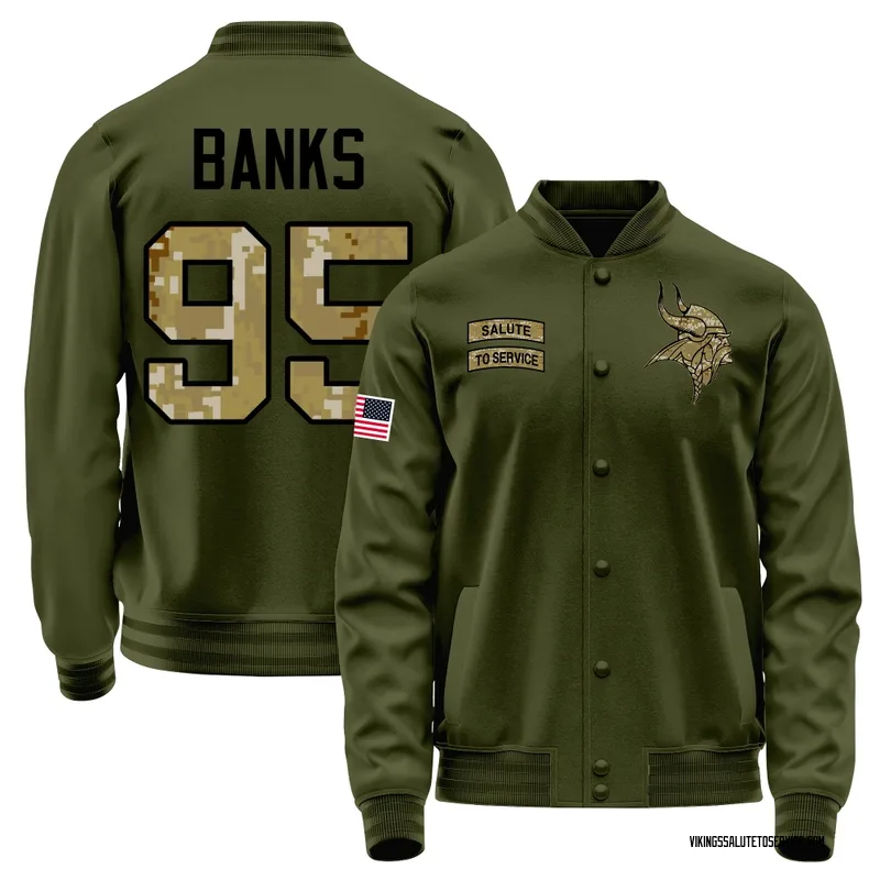 Men's Caleb Banks Minnesota Vikings Olive Salute to Service Sideline Performance Jacket