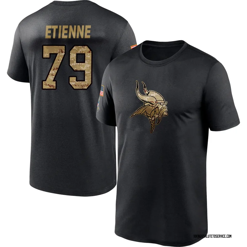 Men's Caleb Etienne Minnesota Vikings Black 2020 Salute To Service Performance T-Shirt