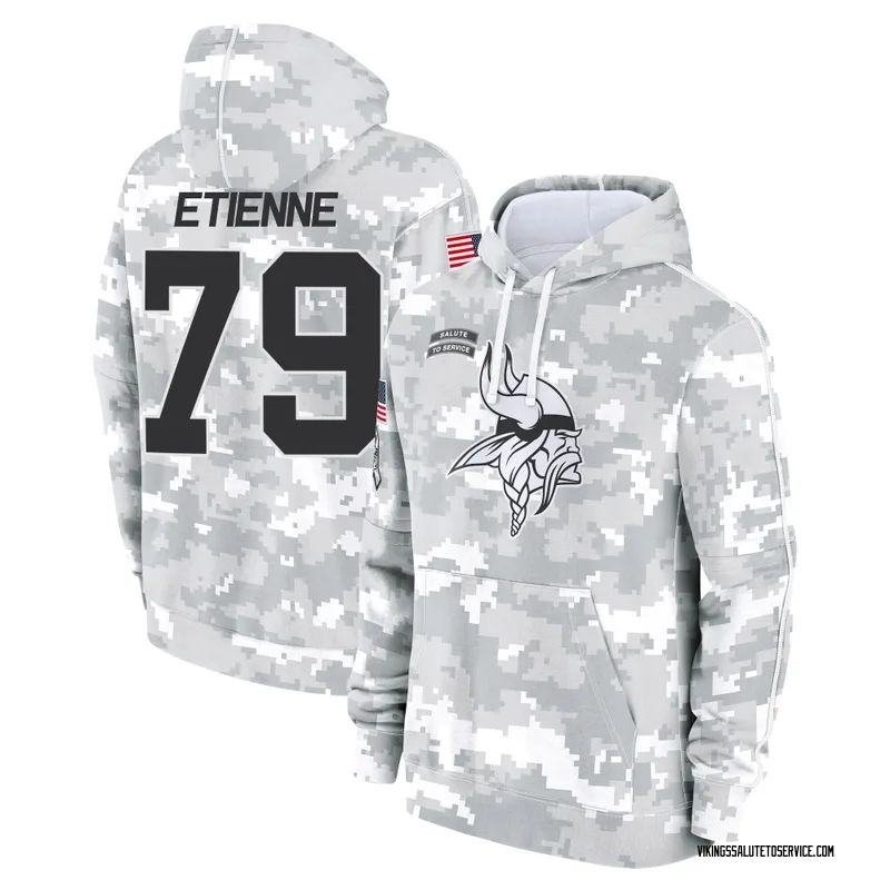 Men's Caleb Etienne Minnesota Vikings Camo Arctic 2024 Salute to Service Club Fleece Pullover Hoodie
