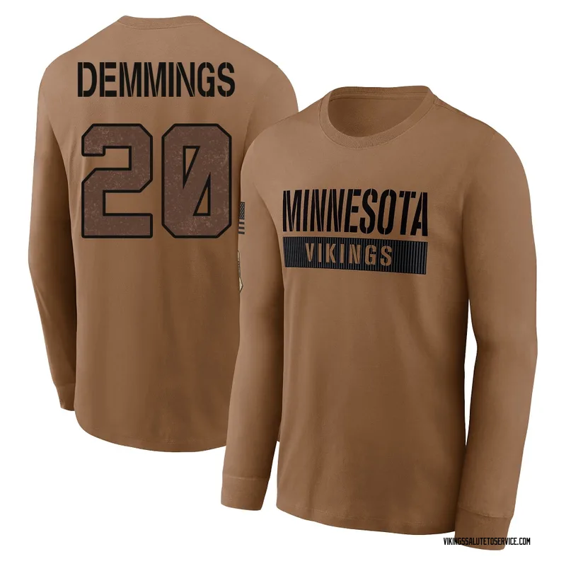 Men's Charles Demmings Minnesota Vikings Brown 2023 Salute To Service Long Sleeve T-Shirt