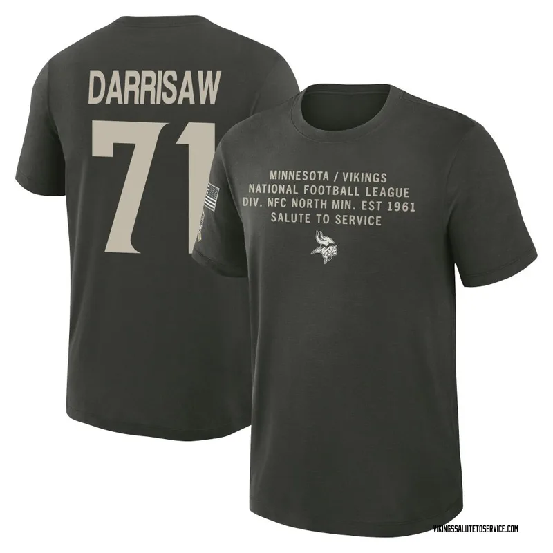 Men's Christian Darrisaw Minnesota Vikings Green Dark/ 2025 Salute to Service Sideline Slub T-Shirt