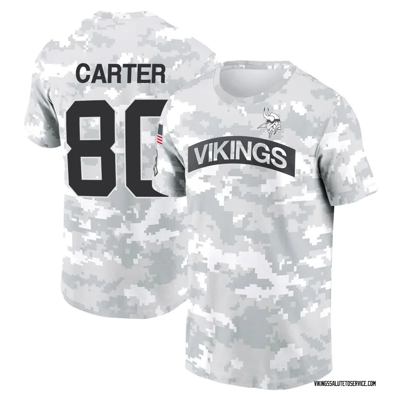 Men's Cris Carter Minnesota Vikings Camo Arctic 2024 Salute to Service Performance T-Shirt
