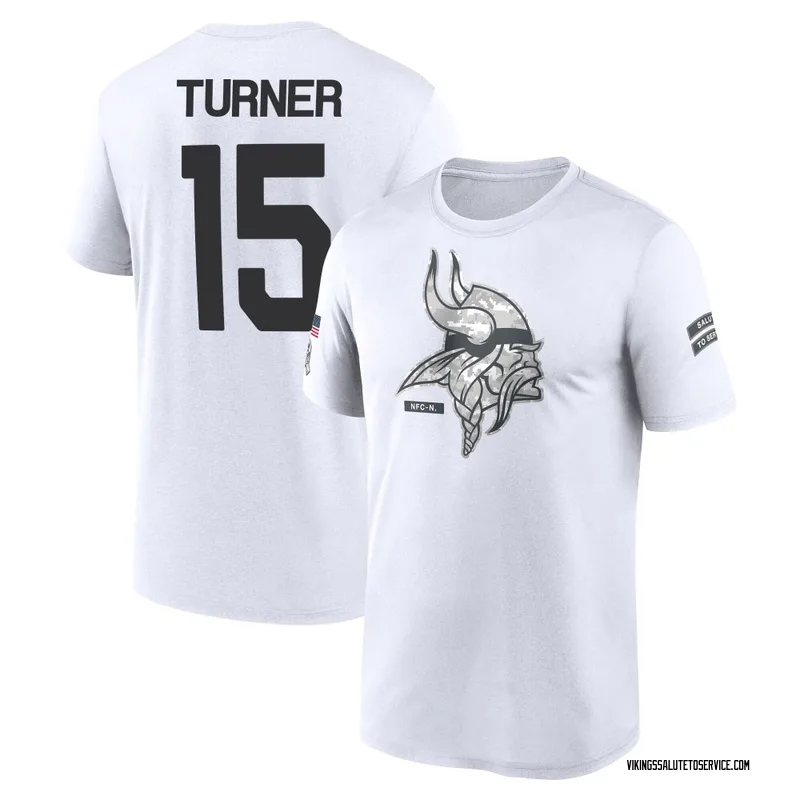 Men's Dallas Turner Minnesota Vikings Legend White 2024 Salute to Service Performance T-Shirt