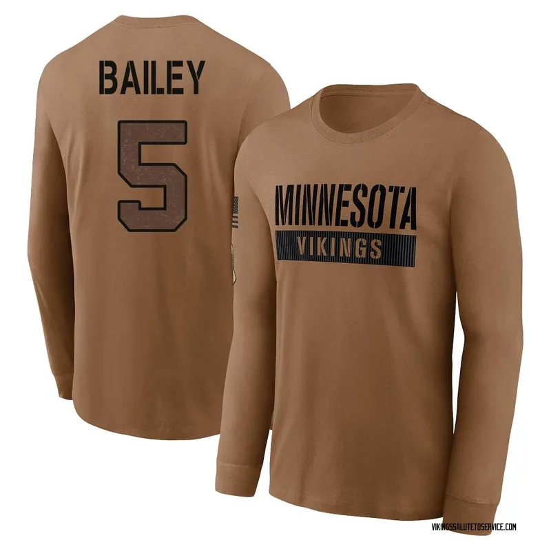 Men's Dan Bailey Minnesota Vikings Brown 2023 Salute To Service Long Sleeve T-Shirt