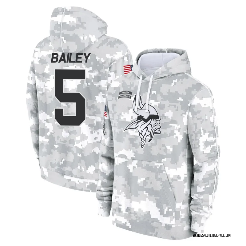 Men's Dan Bailey Minnesota Vikings Camo Arctic 2024 Salute to Service Club Fleece Pullover Hoodie