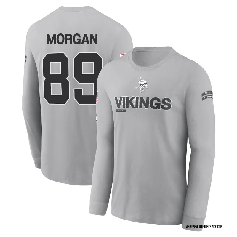 Men's David Morgan Minnesota Vikings Gray 2024 Salute to Service Long Sleeve T-Shirt