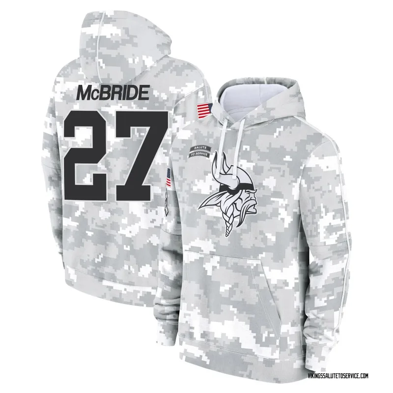 Men's DeWayne McBride Minnesota Vikings Camo Arctic 2024 Salute to Service Club Fleece Pullover Hoodie