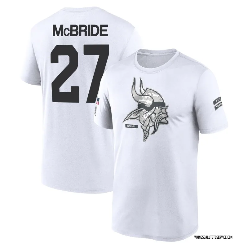 Men's DeWayne McBride Minnesota Vikings Legend White 2024 Salute to Service Performance T-Shirt
