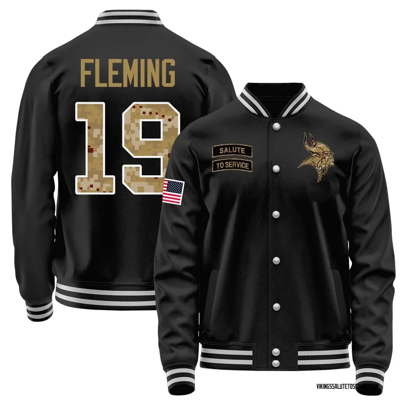Men's Dontae Fleming Minnesota Vikings Black Salute to Service Sideline Performance Jacket