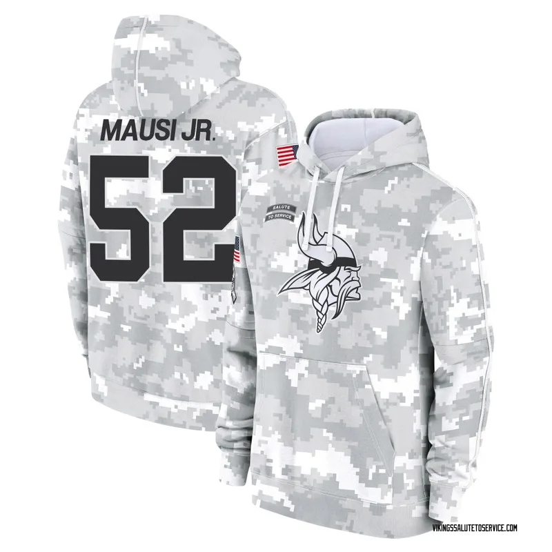 Men's Dorian Mausi Jr. Minnesota Vikings Camo Arctic 2024 Salute to Service Club Fleece Pullover Hoodie