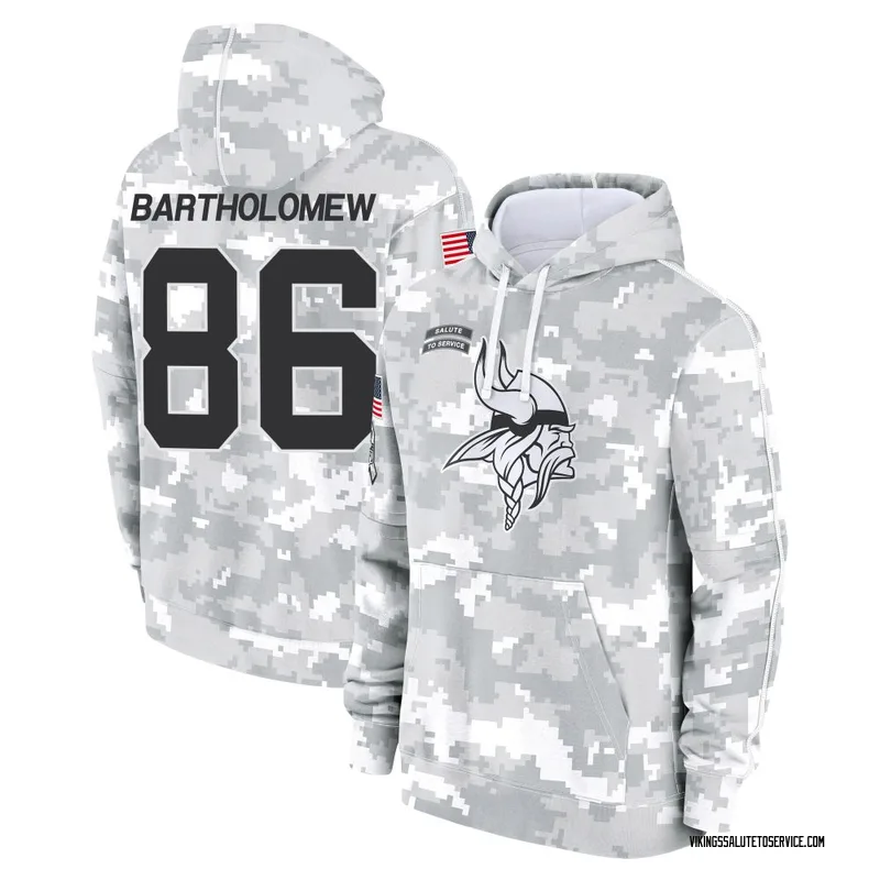 Men's Gavin Bartholomew Minnesota Vikings Camo Arctic 2024 Salute to Service Club Fleece Pullover Hoodie