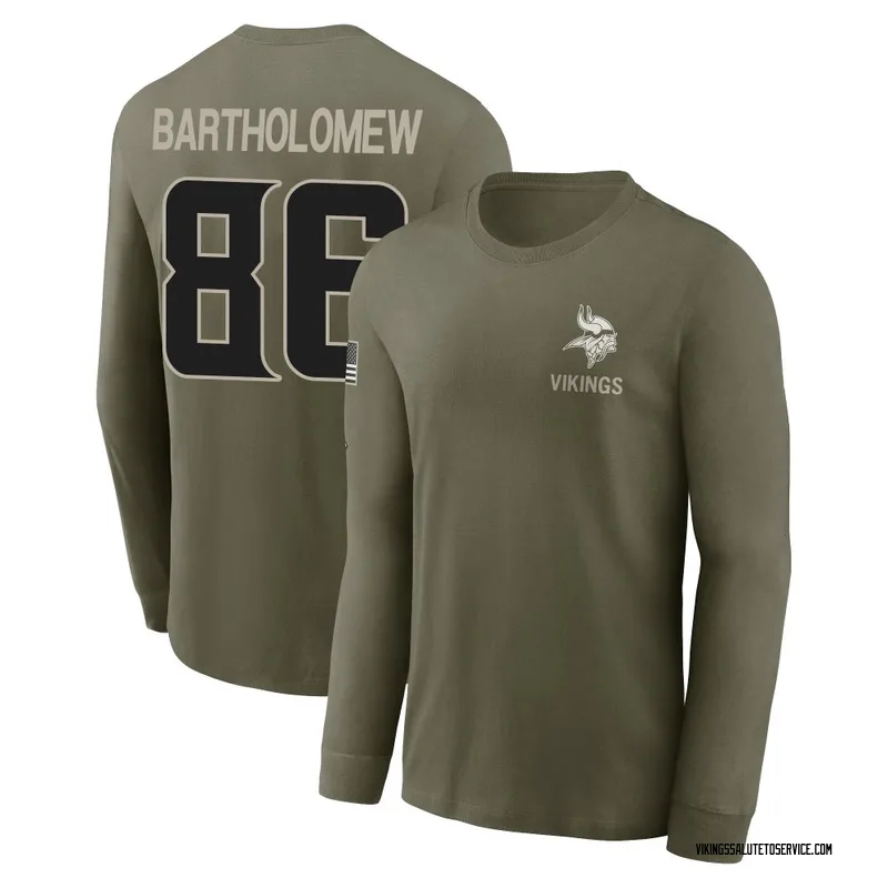 Men's Gavin Bartholomew Minnesota Vikings Olive 2025 Salute to Service Sideline Long Sleeve T-Shirt