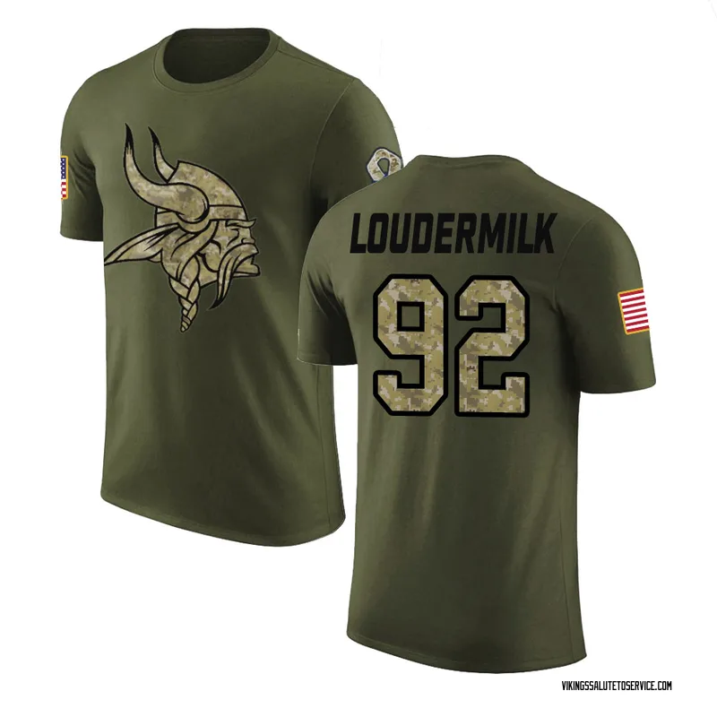 Men's Isaiahh Loudermilk Minnesota Vikings Legend Olive Salute to Service T-Shirt