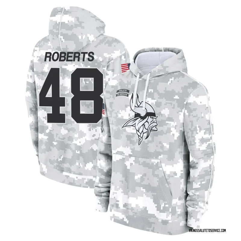 Men's Jacob Roberts Minnesota Vikings Camo Arctic 2024 Salute to Service Club Fleece Pullover Hoodie