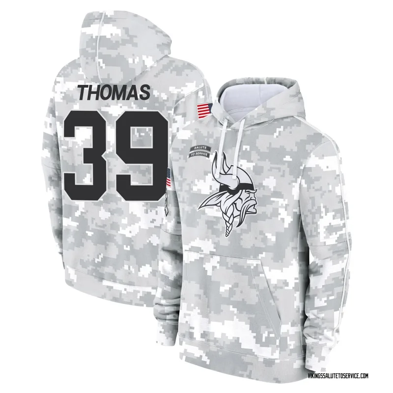 Men's Jacob Thomas Minnesota Vikings Camo Arctic 2024 Salute to Service Club Fleece Pullover Hoodie