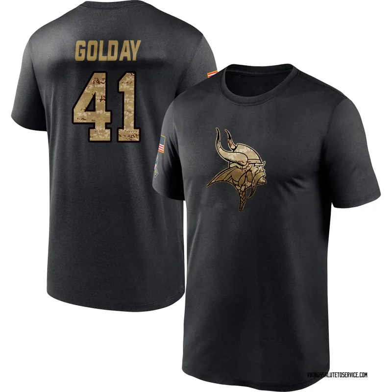 Men's Jake Golday Minnesota Vikings Black 2020 Salute To Service Performance T-Shirt
