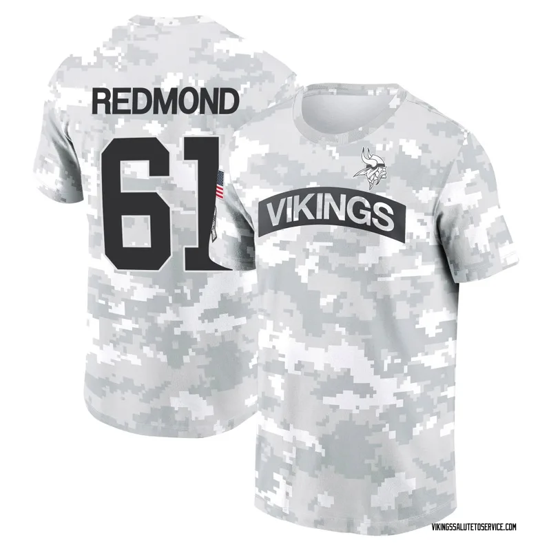 Men's Jalen Redmond Minnesota Vikings Camo Arctic 2024 Salute to Service Performance T-Shirt