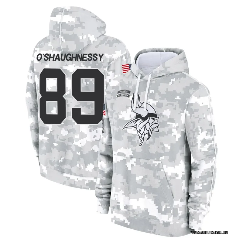 Men's James O'Shaughnessy Minnesota Vikings Camo Arctic 2024 Salute to Service Club Fleece Pullover Hoodie
