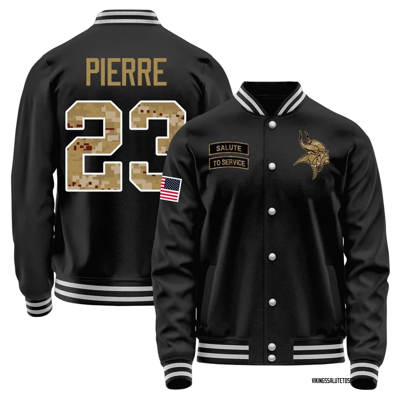 Men's James Pierre Minnesota Vikings Black Salute to Service Sideline Performance Jacket