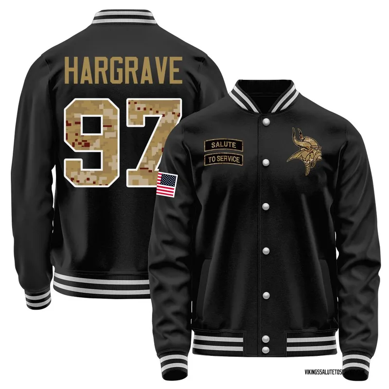 Men's Javon Hargrave Minnesota Vikings Black Salute to Service Sideline Performance Jacket